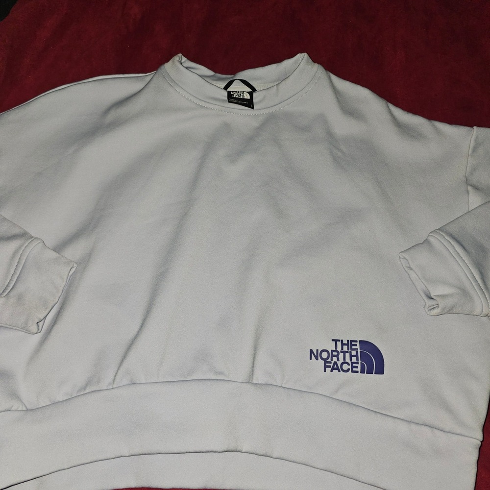 The North Face Cropped Sweatshirt Womens S Light Blue Like New